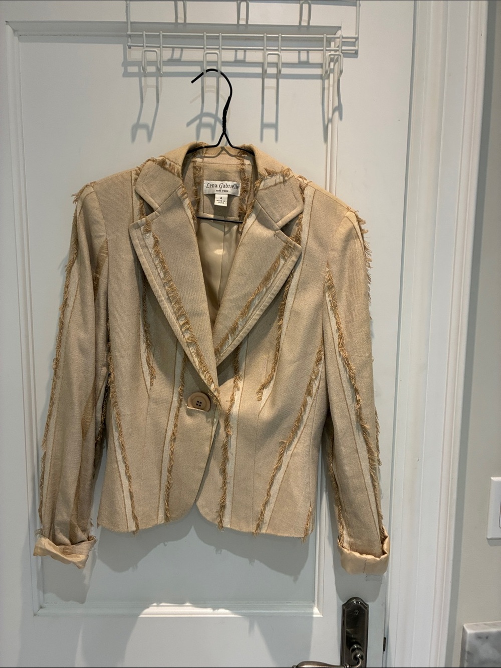 Lena Gabrielle New York Fringe Trim Blazer Jacket ⭐️